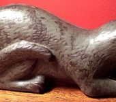Cast Iron Figural Cat Still Bank