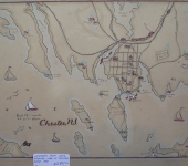 1940’s Hand-Painted Folk Art Map of Chester, Nova Scotia