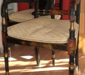 Pair of Chinoiserie Lacquer Decorated Armchairs