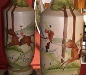 Pair of Equestrian Motif Table Lamps