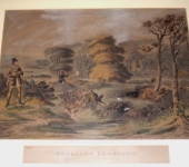 Pair of 1840’s Oak Framed English Hunt Prints