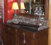 Marble-topped Oak Dressing Table/Vanity