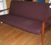 Vintage Teak & Leather Sofa
