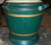19th Century Green Tole-Painted Metal Bucket